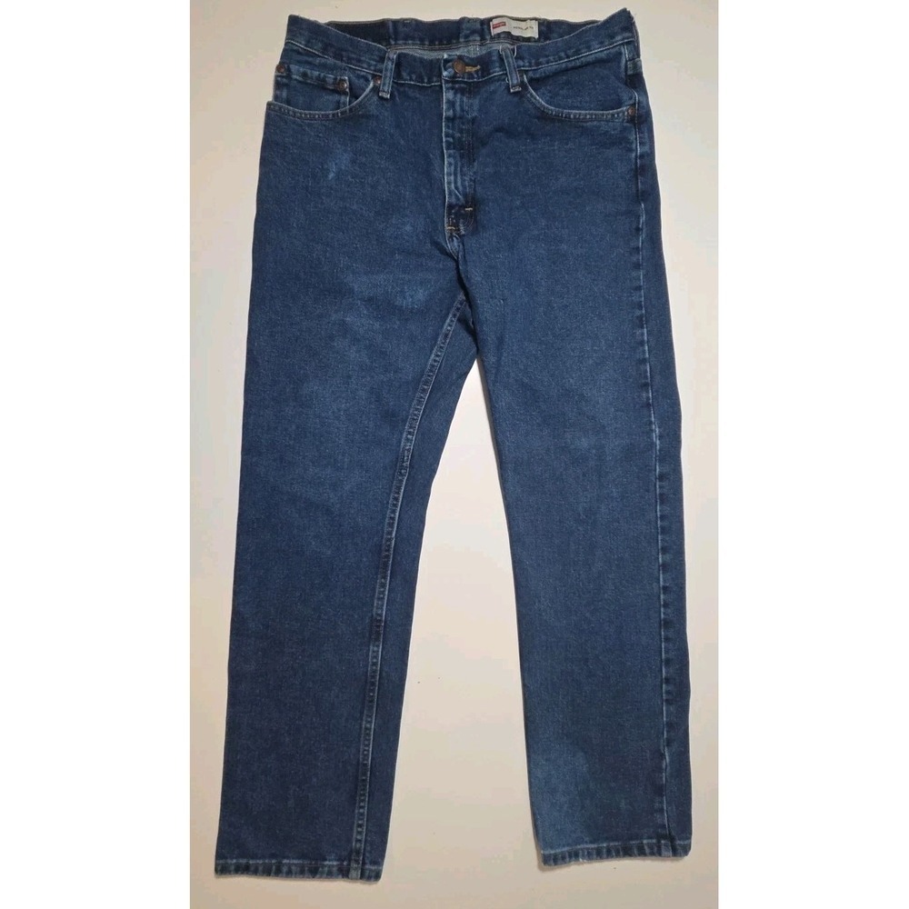 Wrangler Mens Jeans Size 34x30 Regular Fit Denim Blue 100% Cotton